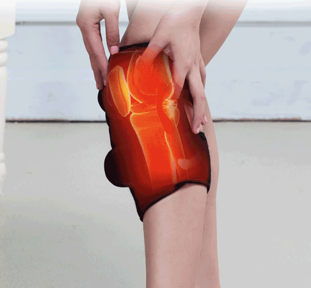 Black heated vibration knee wrap
