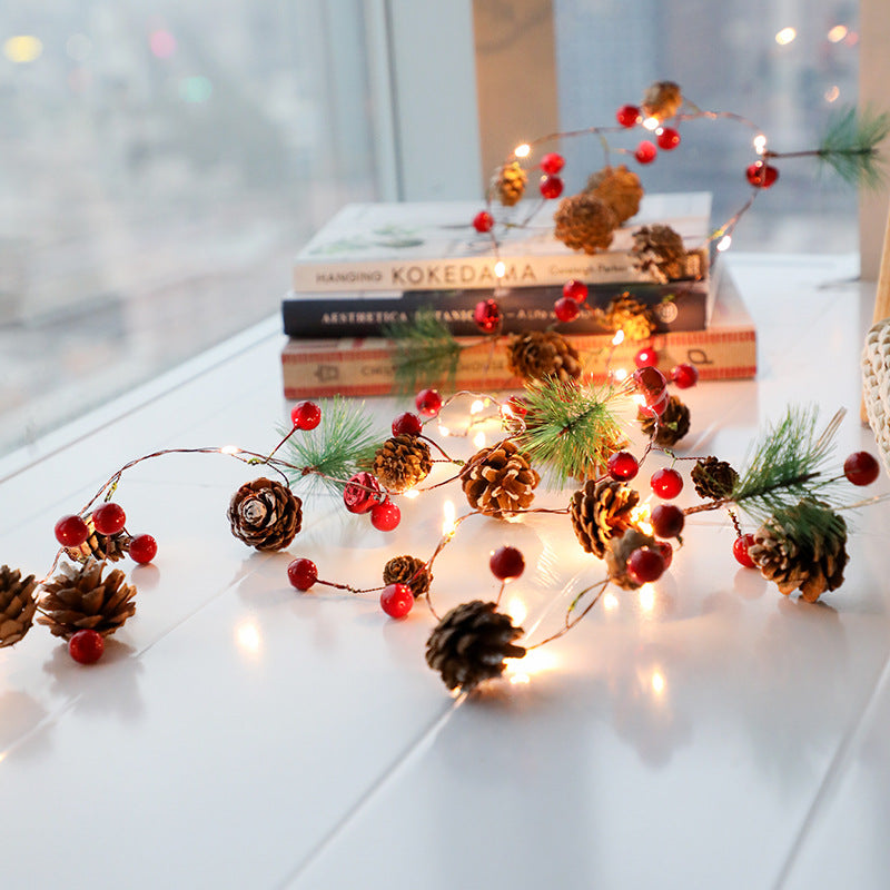 2 m Christmas fairy lights with stars or pine cones, warm white
