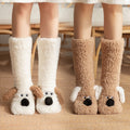 Plush dog face socks with 3D ears