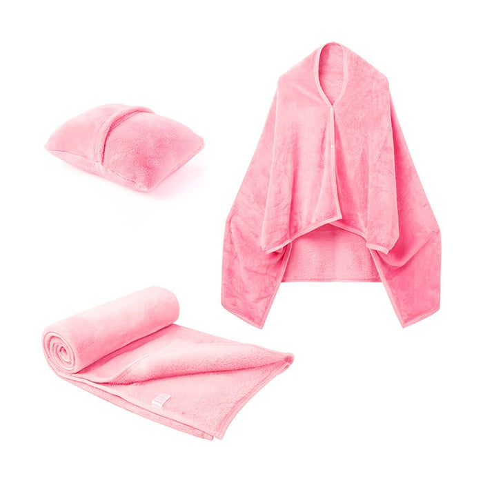 Warmfell 3-in-1 Fleece Blanket Shawl that Folds into a Cushion