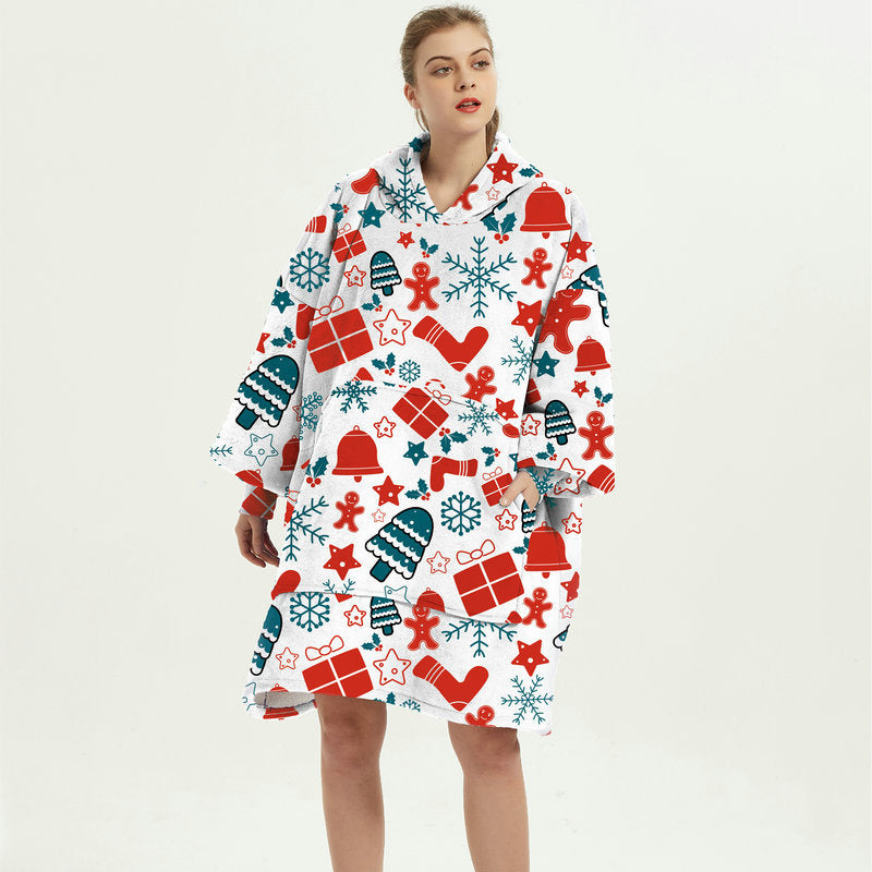 Wearable Blanket Hoodie – Soft Flannel with Fun Prints