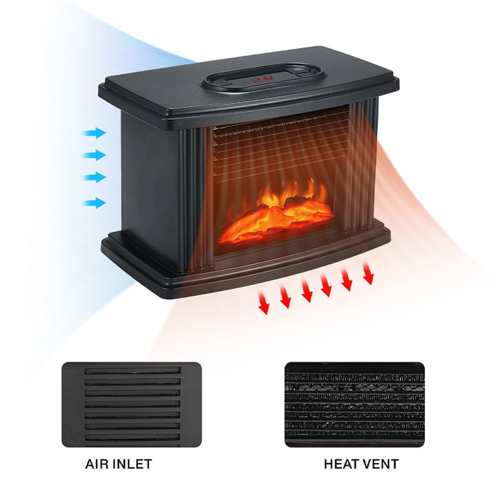 European Style Electric Fireplace Heater With LED Flame And Remote