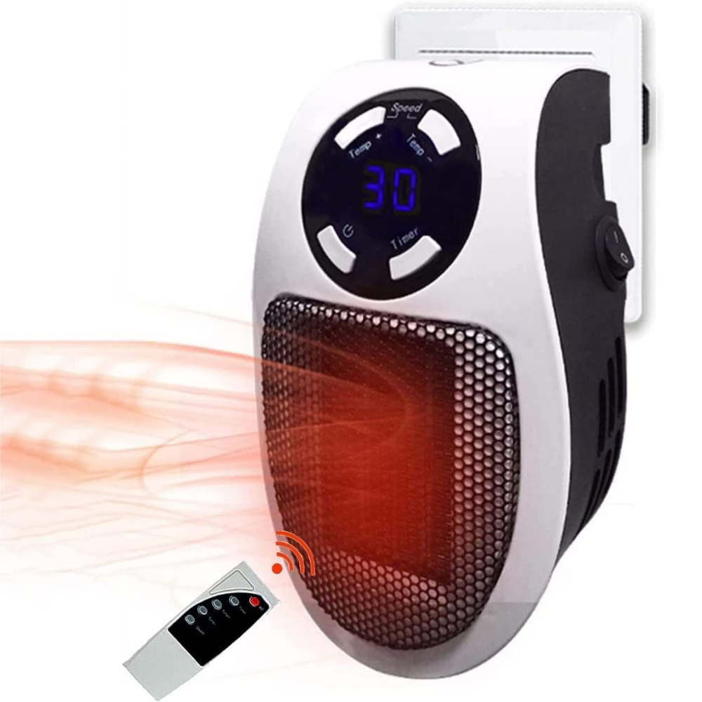 Warmfell™ Mini Wall Socket Heater with Timer and LCD Display