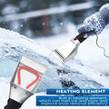 Warmfell™ 12V Heated Snow and Ice Scraper with Anti-Scratch Squeegee