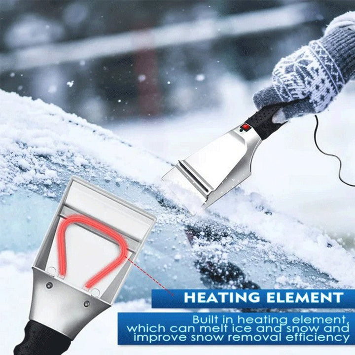 Warmfell™ 12V Heated Snow and Ice Scraper with Anti-Scratch Squeegee