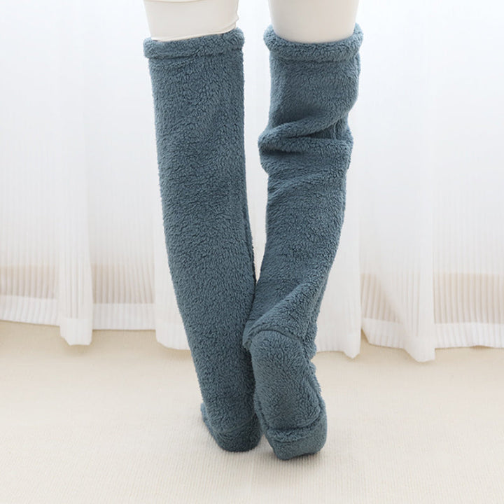 Warmfell™ Fluffy Long Knee Warmer Socks with Open-Toe Design