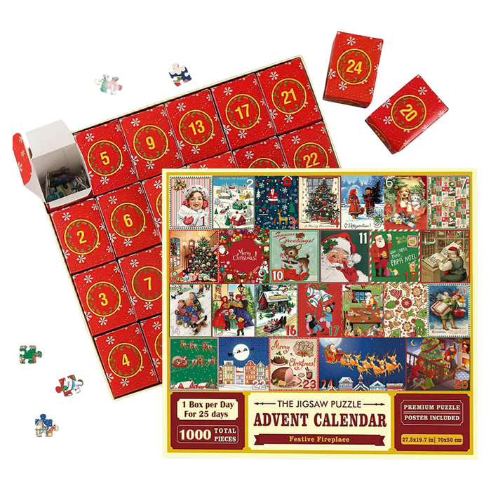 Warmfell Christmas Jigsaw Advent Calendar with 24 Puzzle Boxes