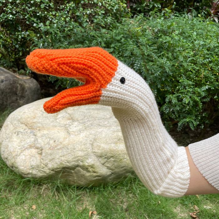 Warmfell Funny Knitted Goose Mittens, Short or Long