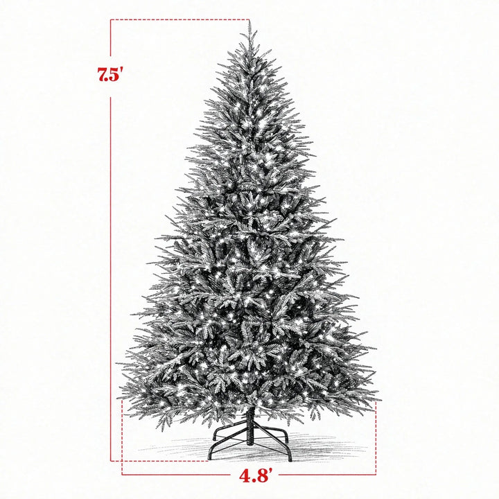Extra-full green tree with 1000 warm LEDs