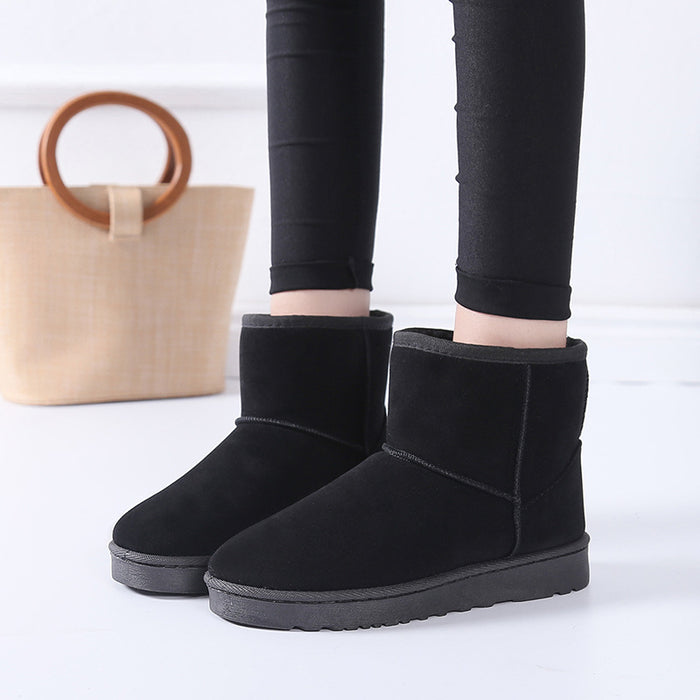 Warmfell Women's faux fur snow boots, flat and non-slip, in 11 colours