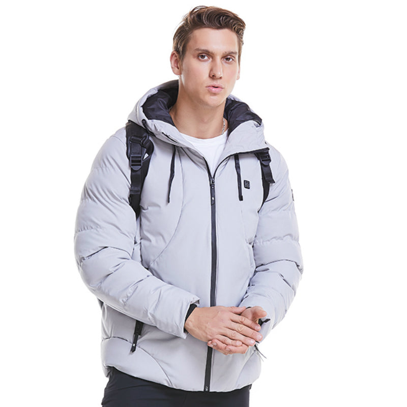 USB Heated Jacket for Men and Women, Hooded Cotton Coat