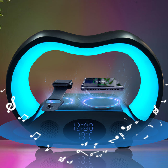 Warmfell 6-in-1 lamp with wireless charger and Bluetooth speaker