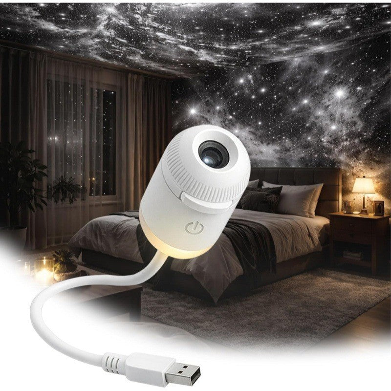 USB star projector night light with touch control and slide films