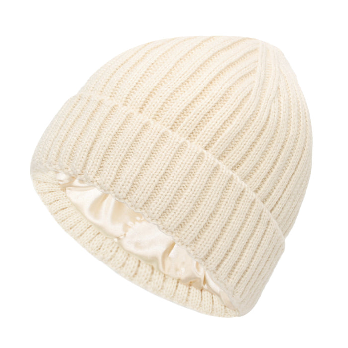 Warmfell Ribbed Beanie with Hair Friendly Satin Lining