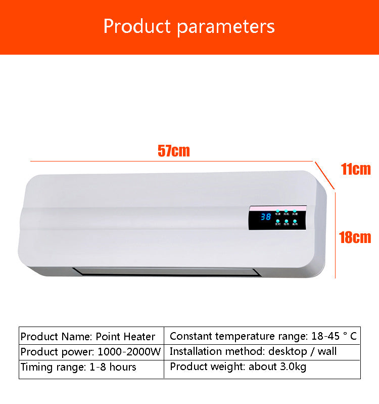 Waterproof Wall Mounted Bathroom Heater With PTC Ceramic