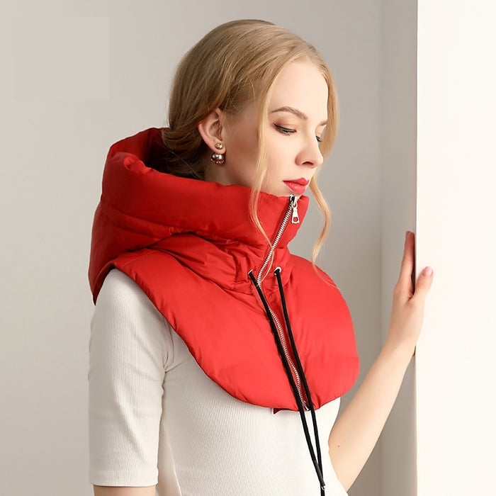 Warmfell Quilted Down Hood with Built In Neck Warmer