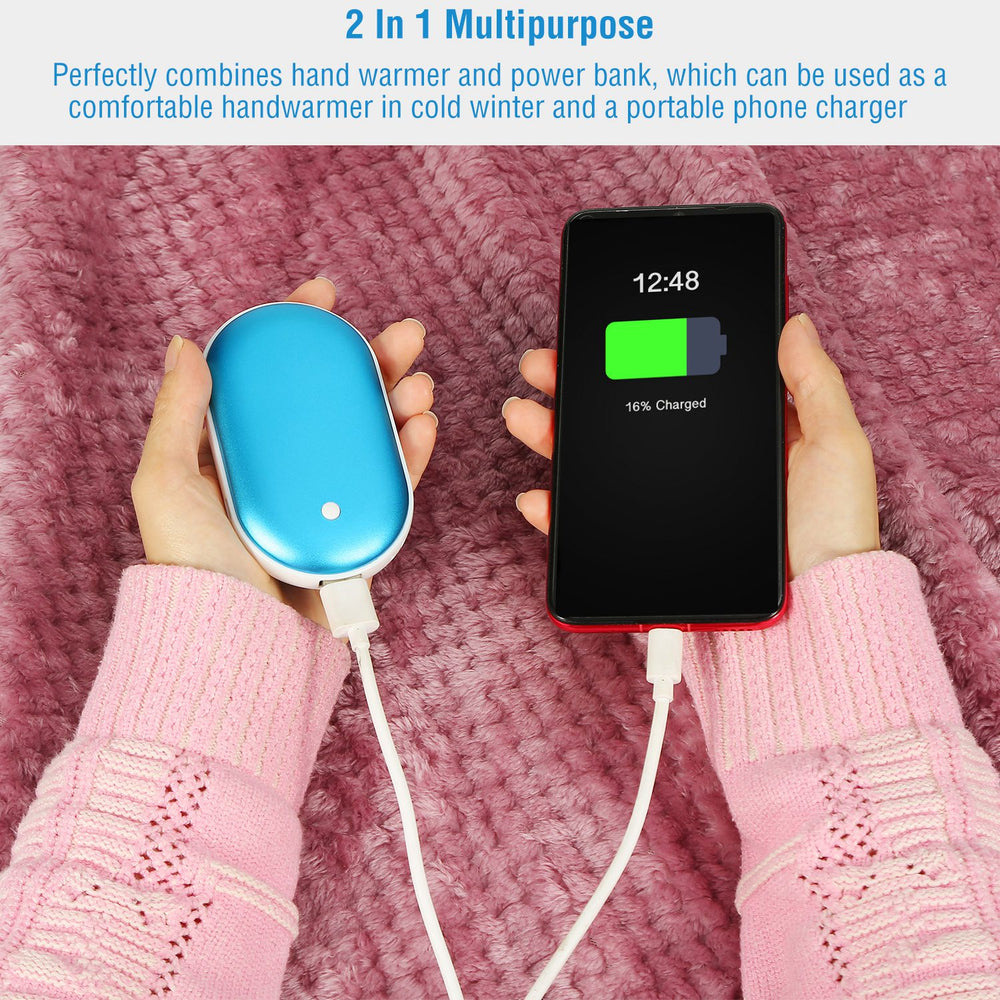 2 In 1 Hand Warmer And 5000mAh Power Bank, Double-Sided Heat
