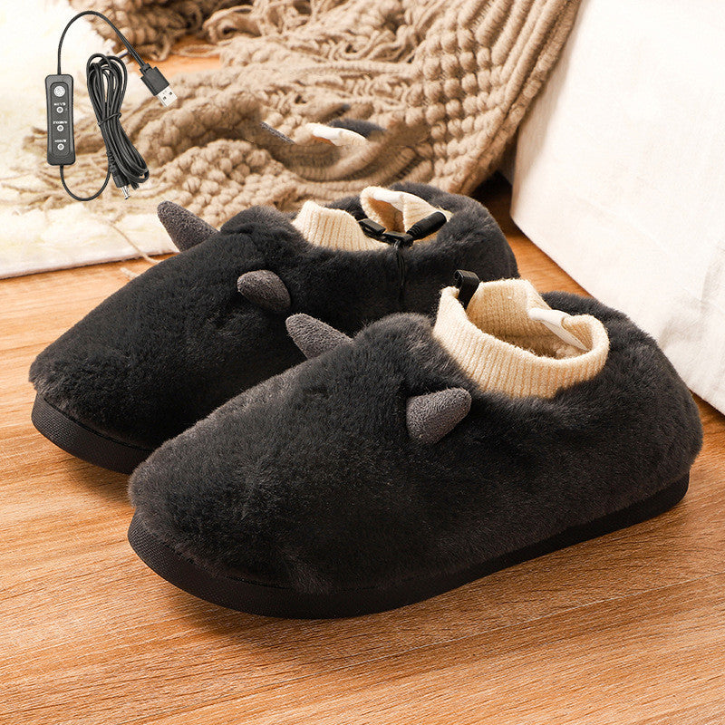 USB Heated Slippers With Super Soft Velvet, Unisex Foot Warmers