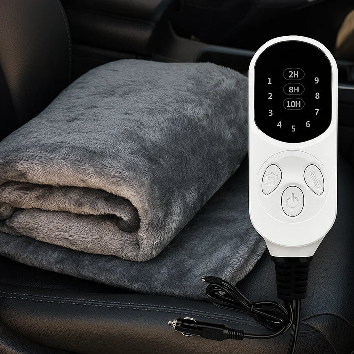 Warmfell™ 12V Heated Car Blanket with 9 Heat Levels and Timer