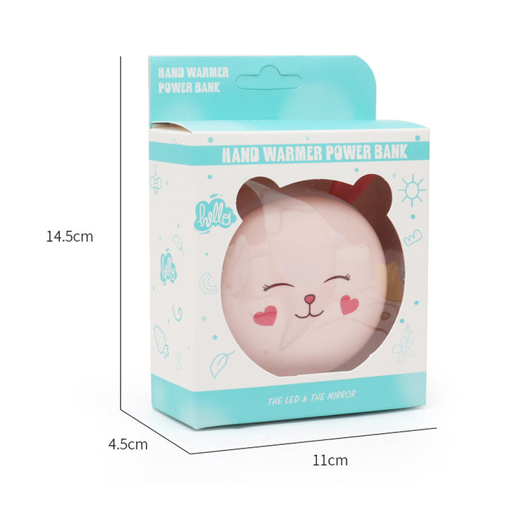 3 In 1 Rabbit Hand Warmer, Power Bank And LED Makeup Mirror