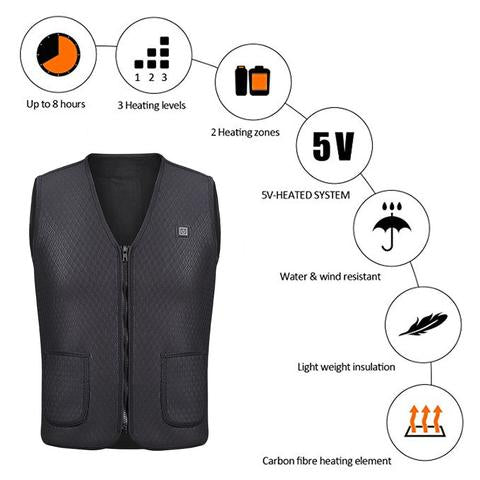 Outdoor Electric Heated Vest for Riding, Skiing and Fishing