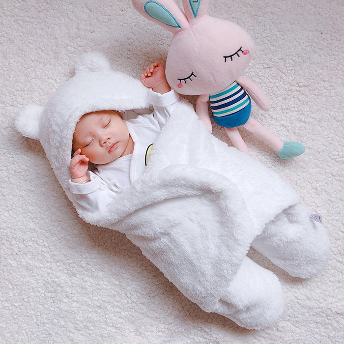Warmfell Teddy fleece baby sleeping bag with bear ears