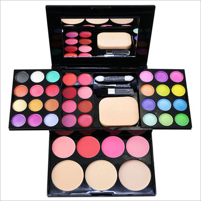 Warmfell All-in-One Makeup Palette Box with Mirror and Brushes