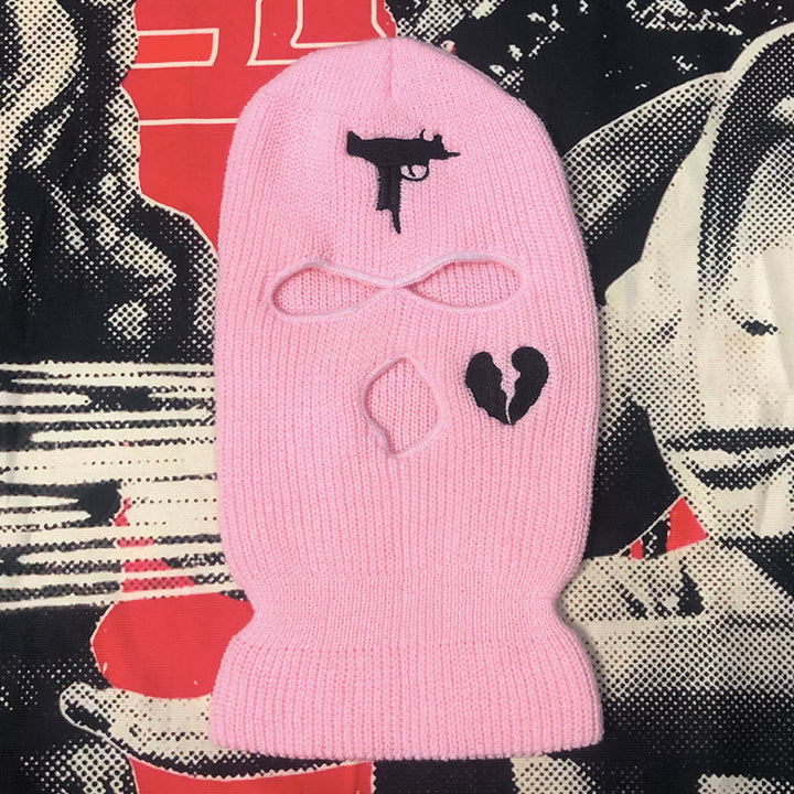Embroidered Acrylic Three-Hole Ski Mask In 16 Colours
