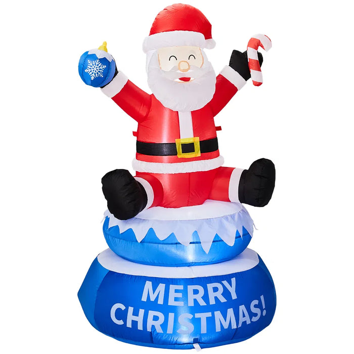 Warmfell Inflatable Rotating Santa 146 cm with Lights and Storage Bag