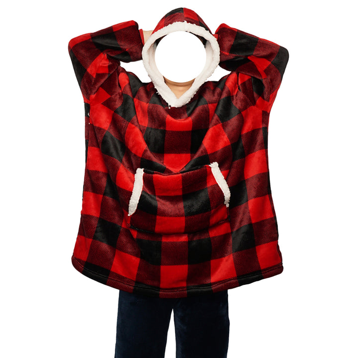 Blanket Hoodie Flannel Oversized Pullover Warm Hooded