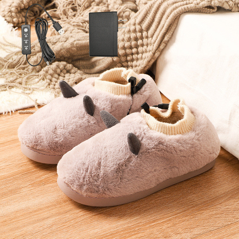 USB Heated Slippers With Super Soft Velvet, Unisex Foot Warmers