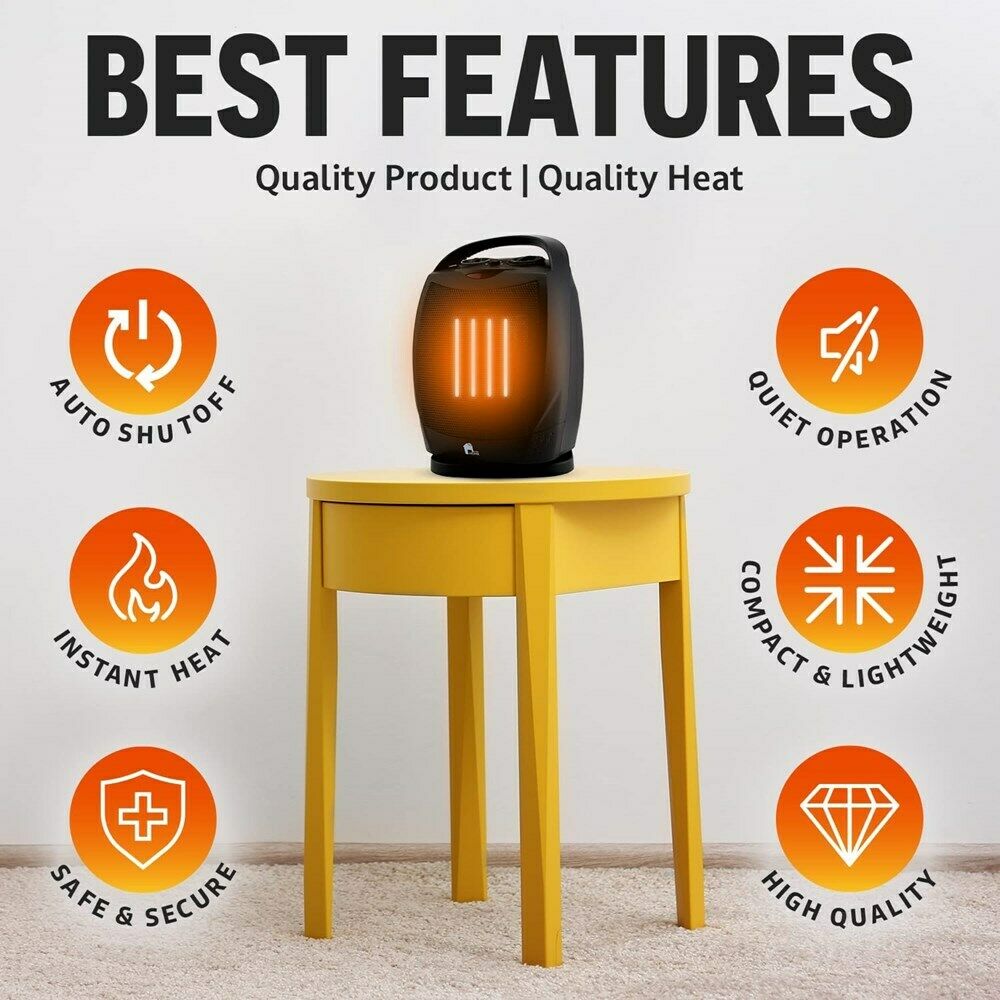 Warmfell™ Portable Oscillating Heater Fan with Thermostat