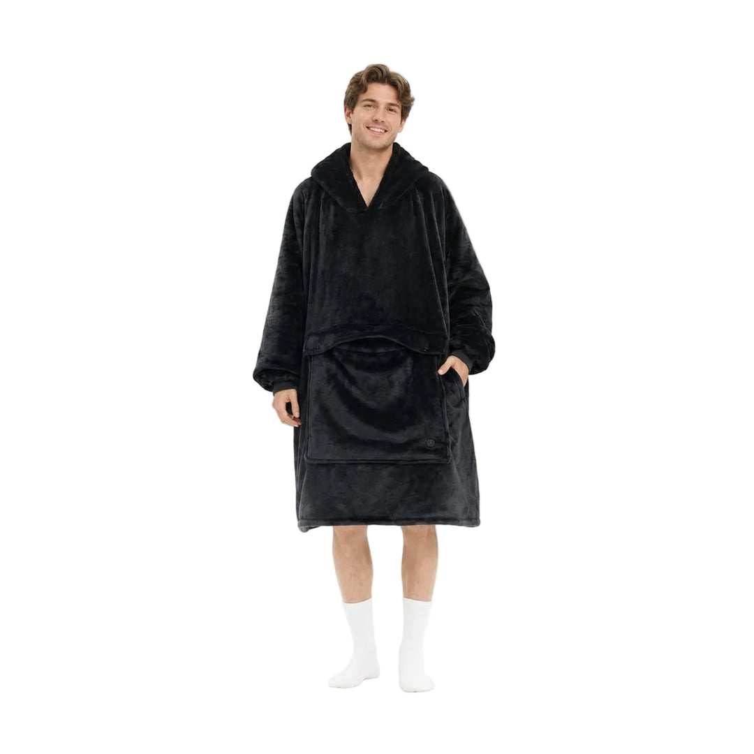 Warmfell™ USB Heated Blanket Hoodie with 3-Zone Thick Flannel Warmth