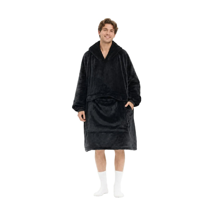 Warmfell™ USB Heated Blanket Hoodie with 3-Zone Thick Flannel Warmth