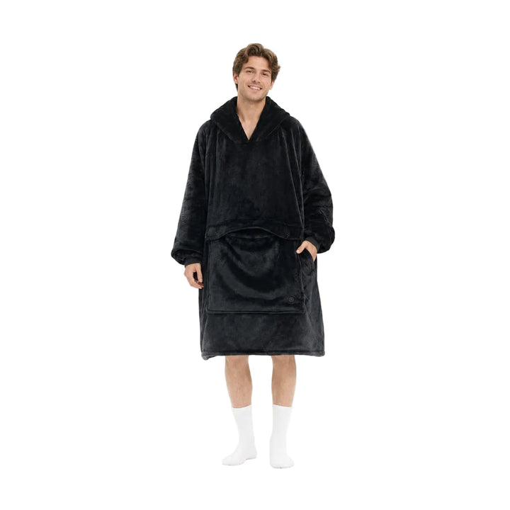 Warmfell™ USB Heated Blanket Hoodie with 3-Zone Thick Flannel Warmth