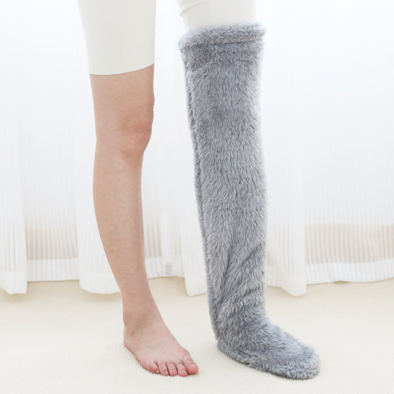 Warmfell™ Fluffy Long Knee Warmer Socks with Open-Toe Design