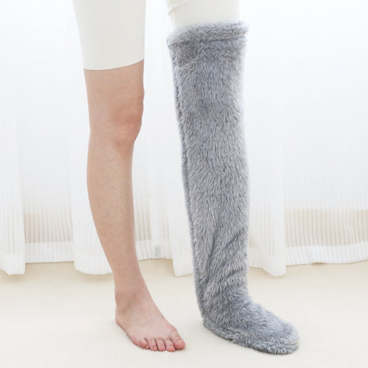 Warmfell™ Fluffy Long Knee Warmer Socks with Open-Toe Design
