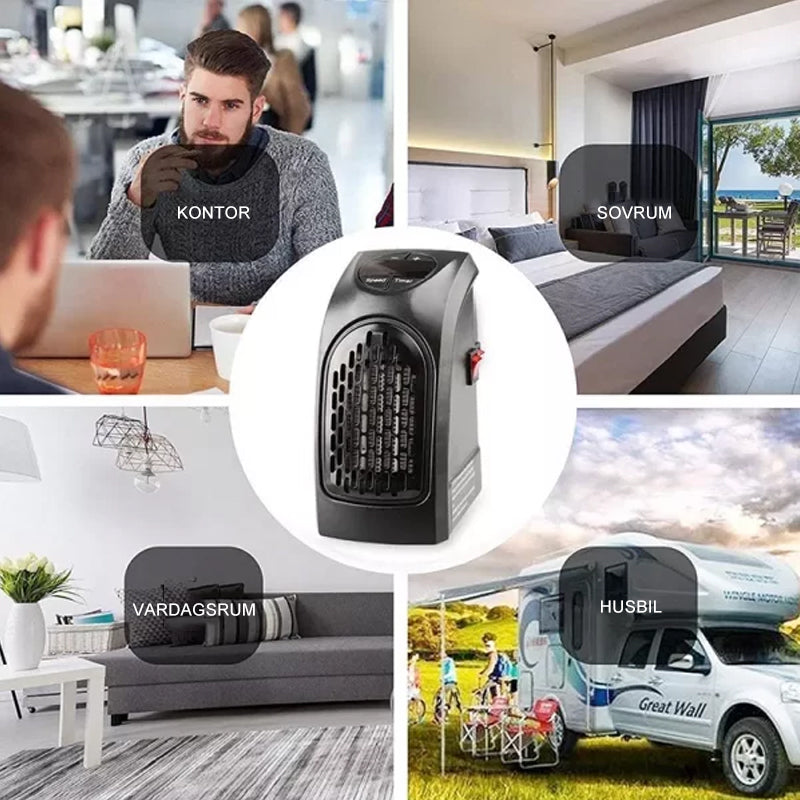 Warmfell™ Mini Wall Plug Heater with Thermostat and Timer