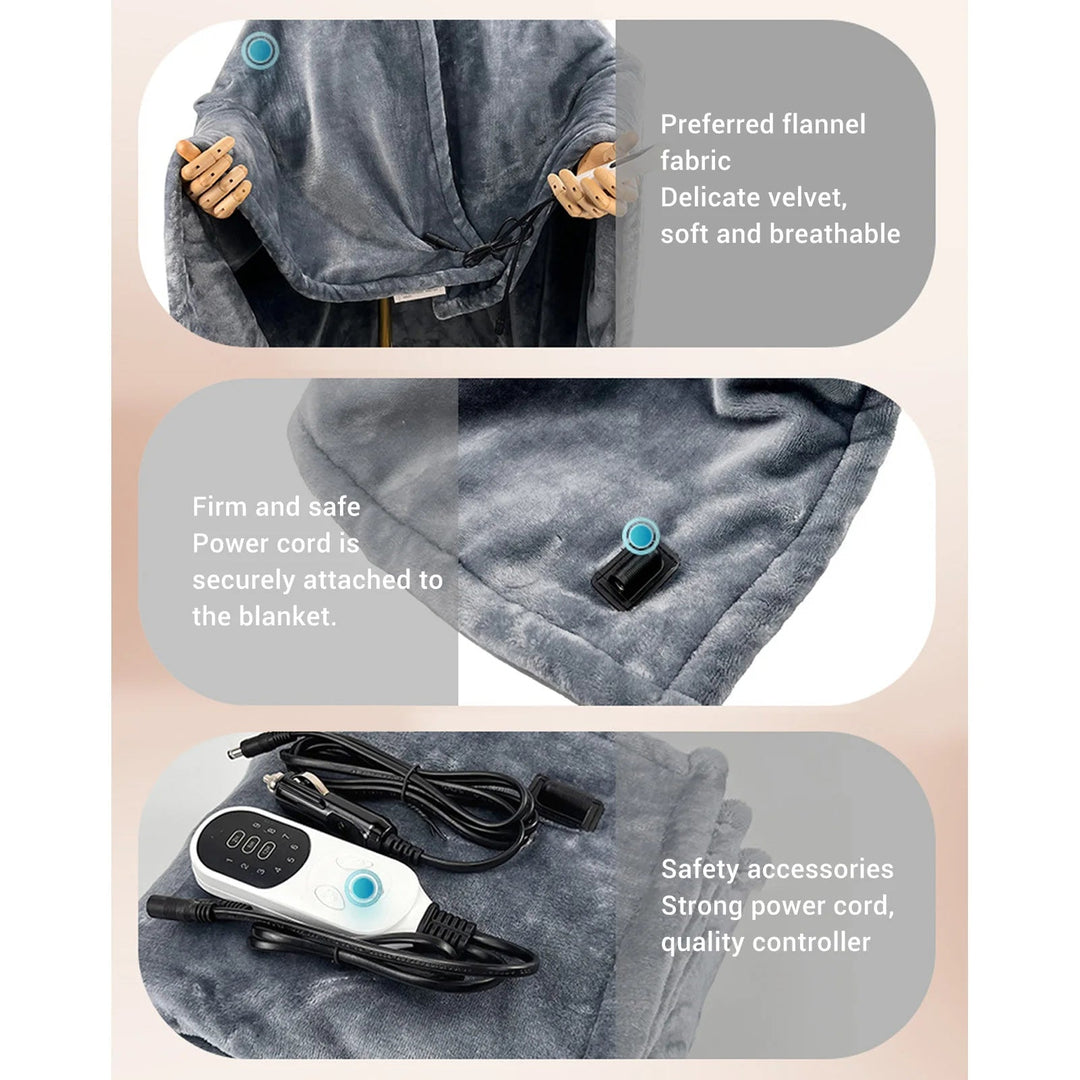 Warmfell™ 12V Car Heated Blanket in Soft Flannel