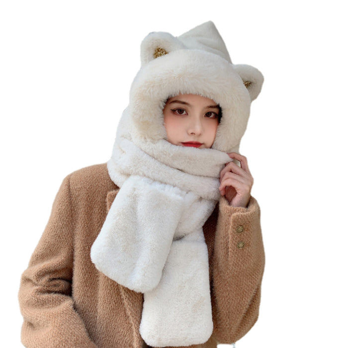 Warmfell USB Heated Hooded Scarf with Fluffy Bear Ears