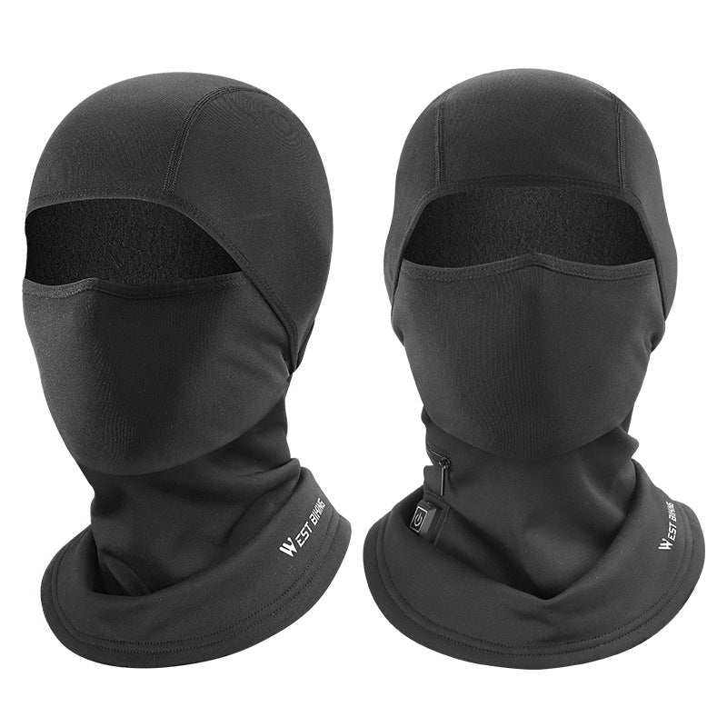 Cycling Heating Hood With Battery, Electric Warm Face Mask