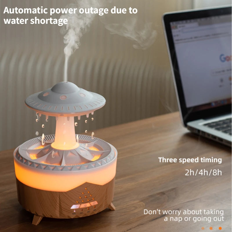 UFO Raindrop Humidifier With Water Drop Sound And Aroma Diffuser
