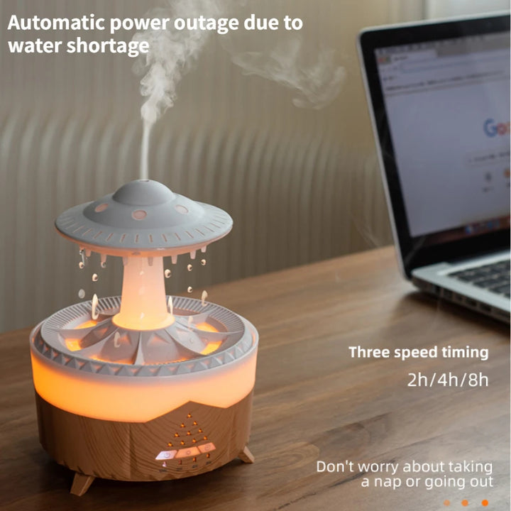 UFO Raindrop Humidifier With Water Drop Sound And Aroma Diffuser