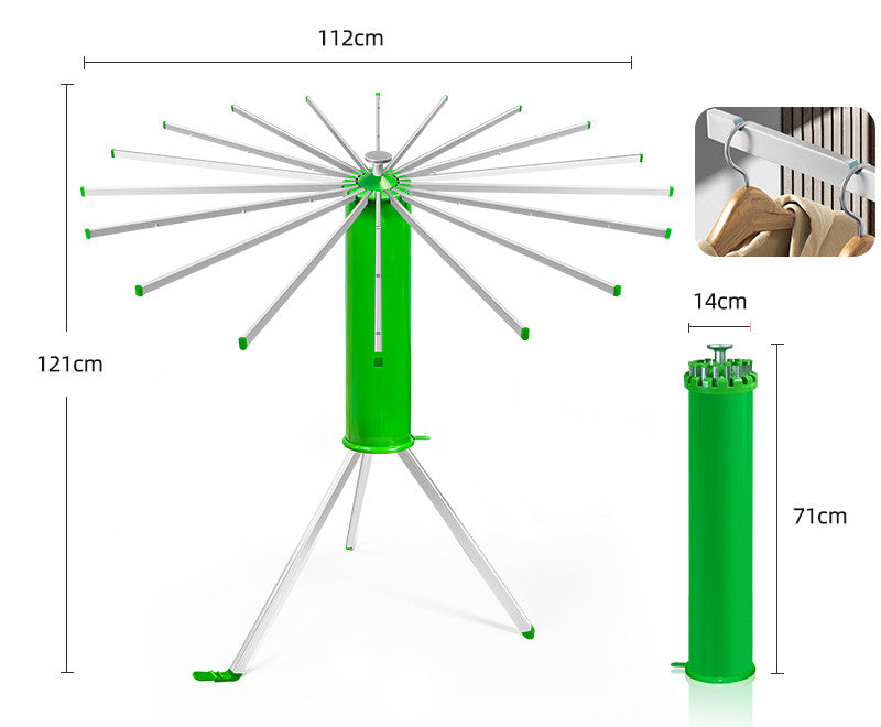 Folding Floor Clothes Airer With 18 Aluminium Rods