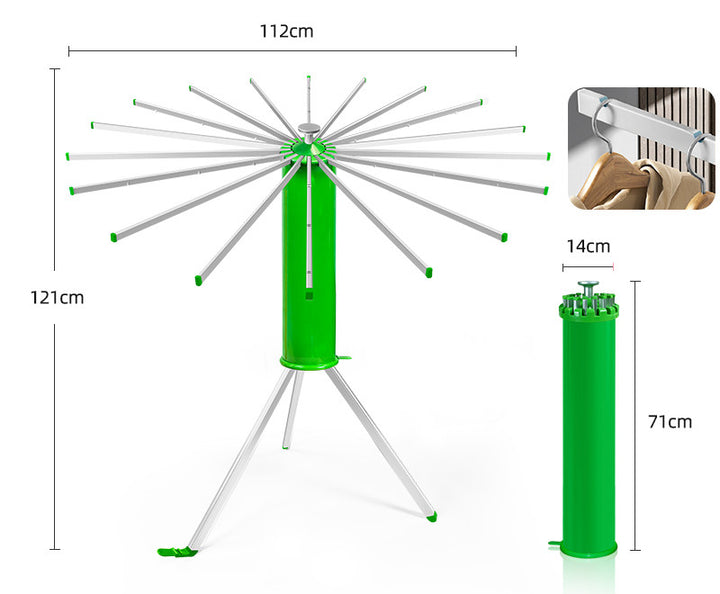 Folding Floor Clothes Airer With 18 Aluminium Rods