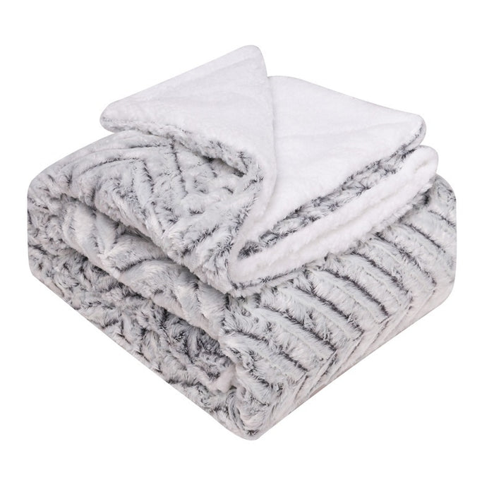 Warmfell Thick sherpa blanket with fluffy lamb-style reverse