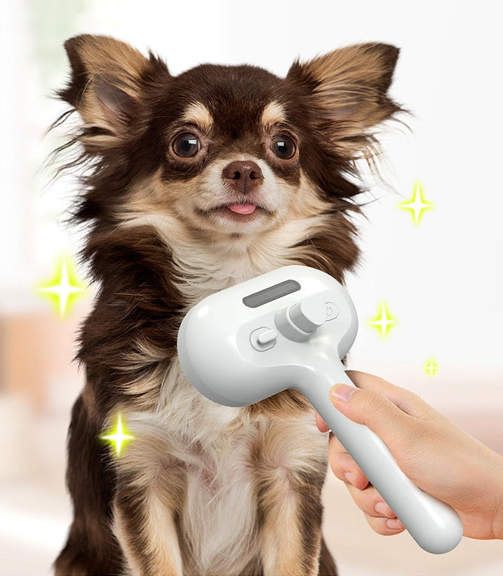 Pet slicker brush with mist spray
