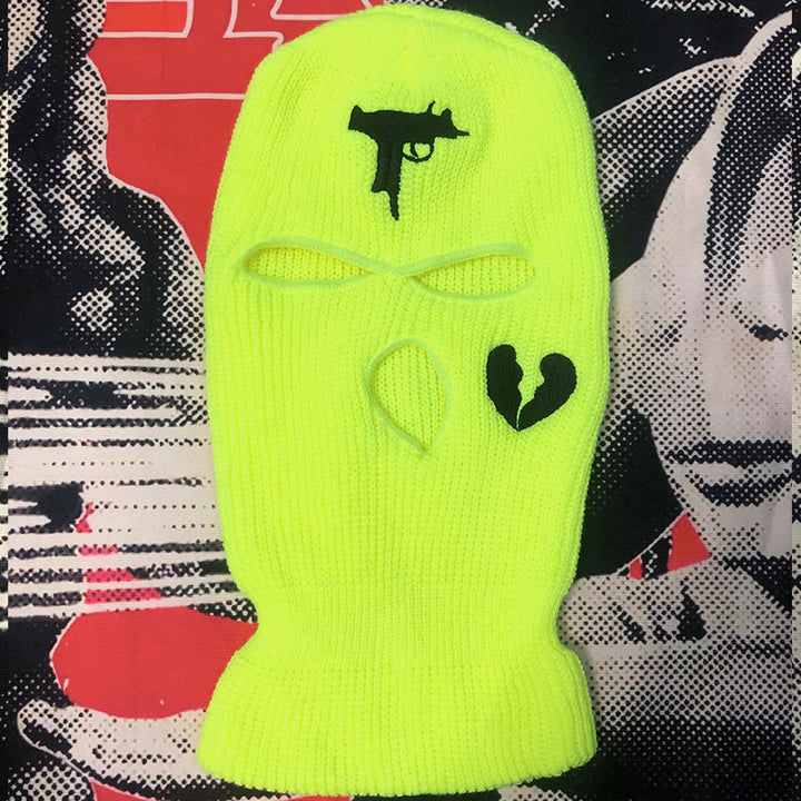 Embroidered Acrylic Three-Hole Ski Mask In 16 Colours