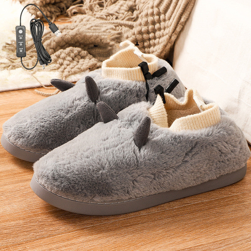 USB Heated Slippers With Super Soft Velvet, Unisex Foot Warmers
