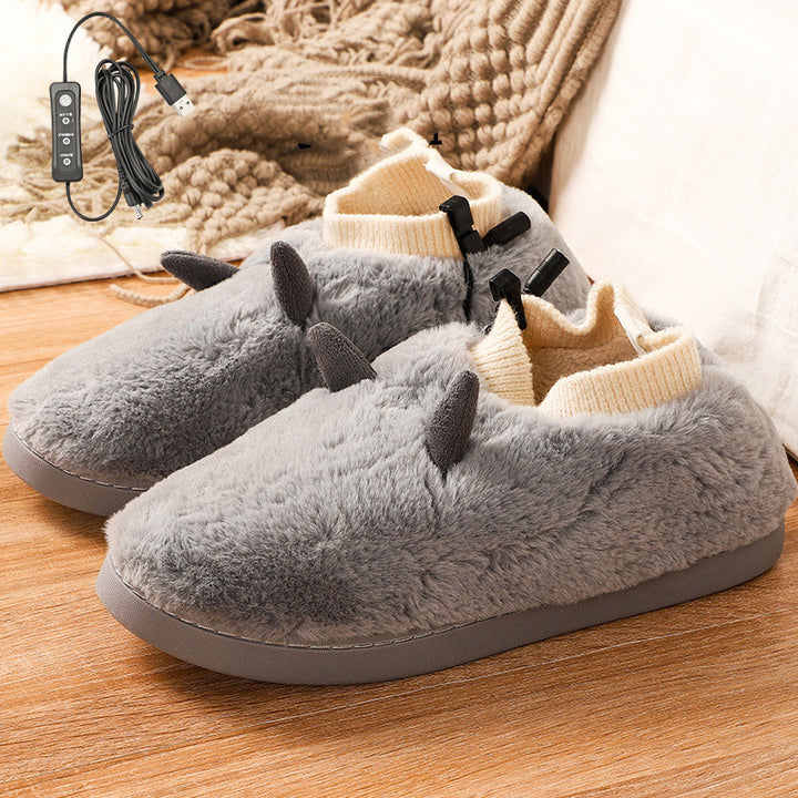 USB Heated Slippers With Super Soft Velvet, Unisex Foot Warmers